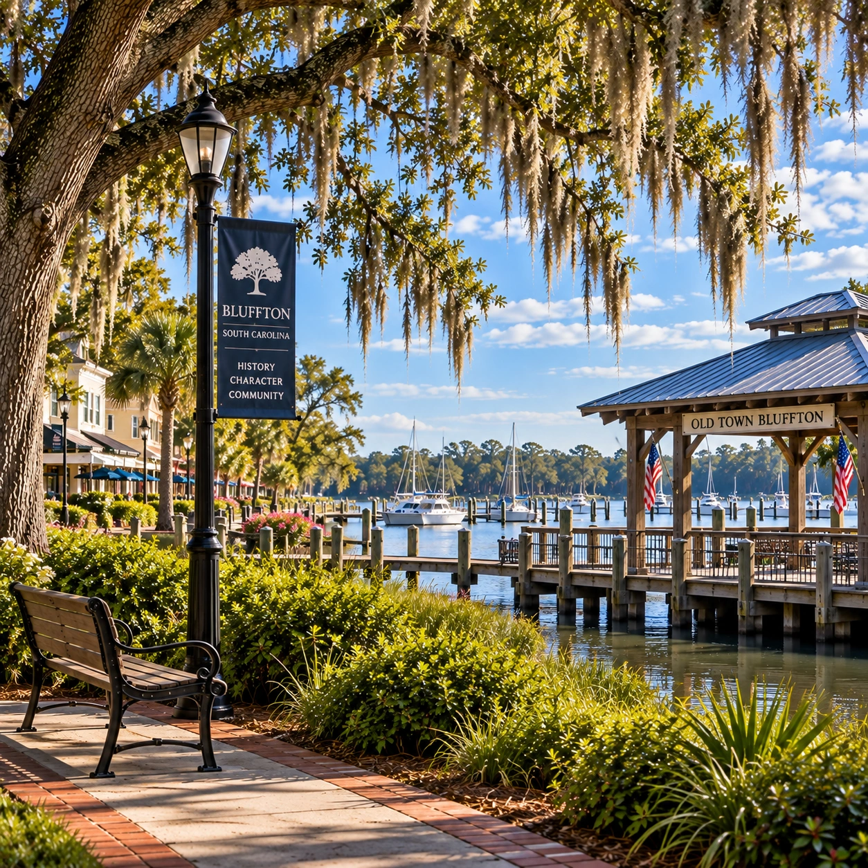 Old Town Bluffton South Carolina waterfront and Lowcountry community