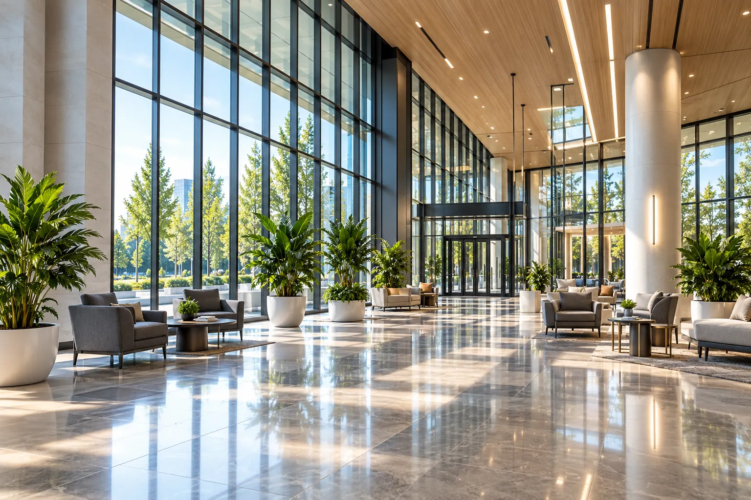 Modern commercial building interior