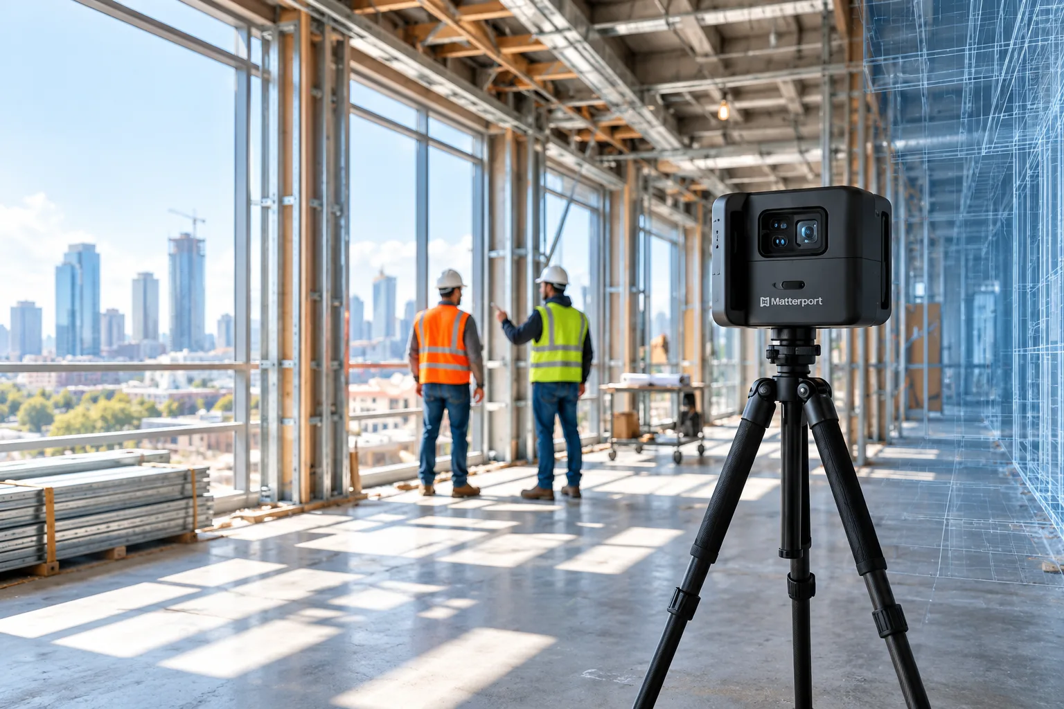 Construction site documented with Matterport 3D scanning