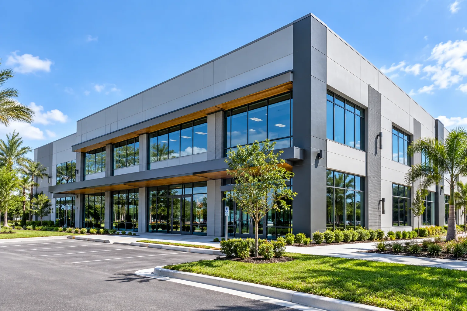 Completed modern commercial property