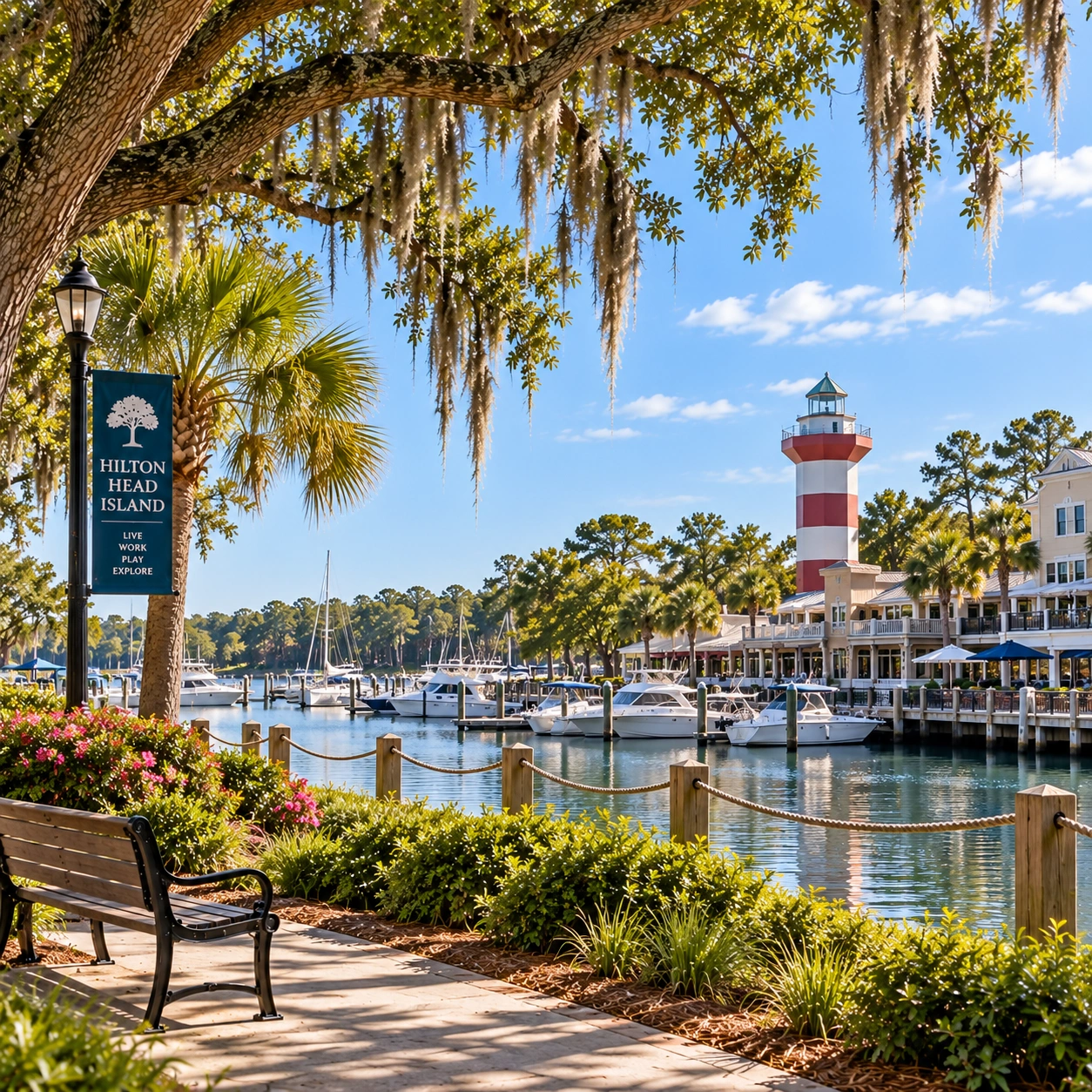 Hilton Head Island marina and coastal community