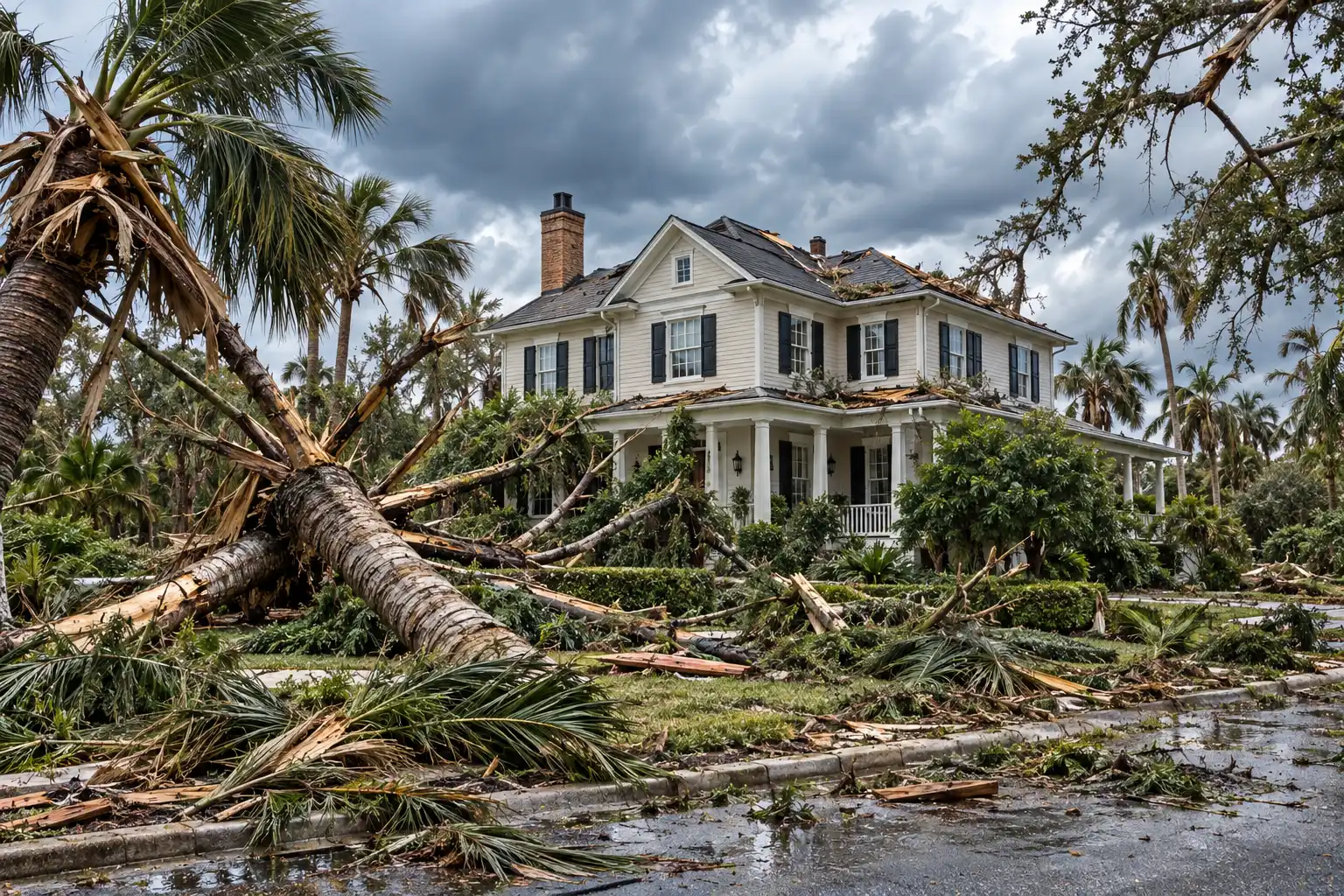 Storm damaged property