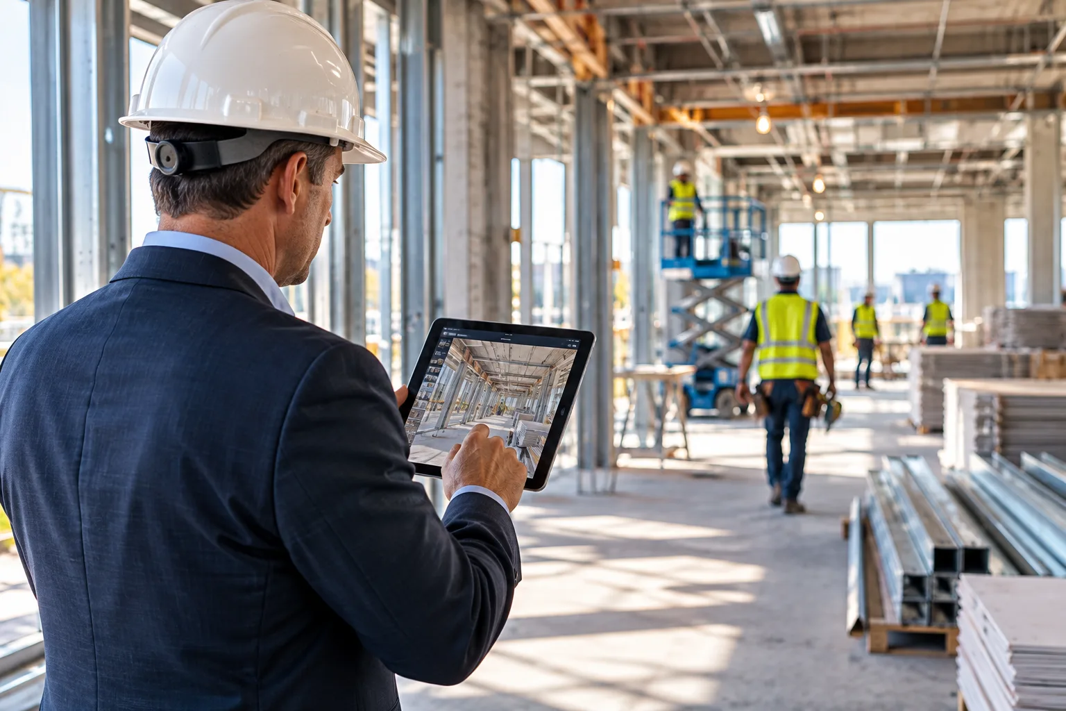 Owner or developer reviewing a construction site digitally