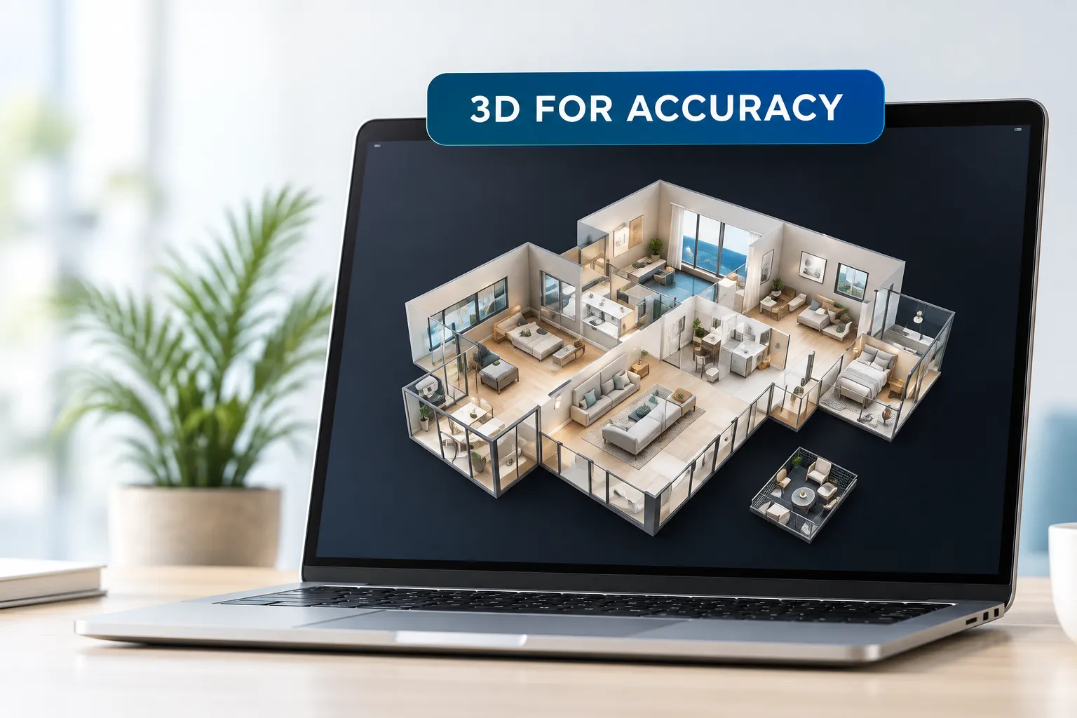 Digital twin displayed on laptop