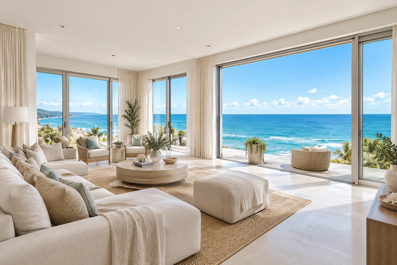 Coastal vacation rental interior